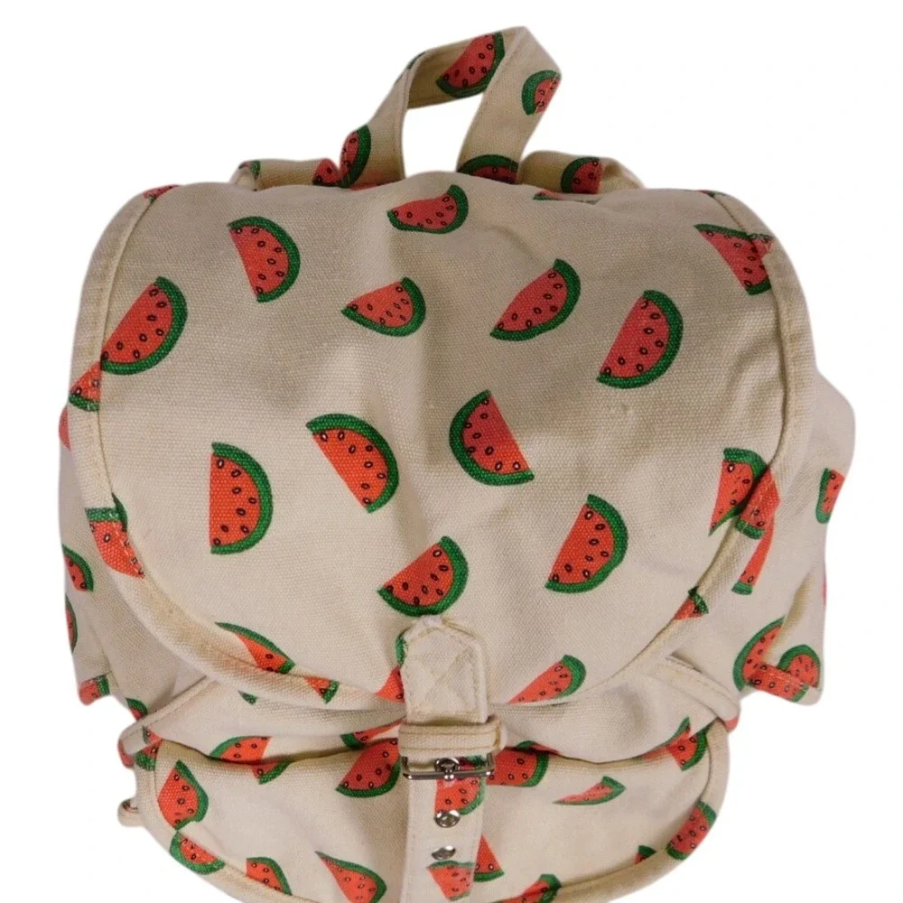 Canvas Watermelon Print Back Pack 3 outer 2 inner pocket adjustable Strap HG8203